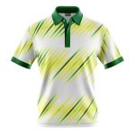 Sublimated Polo Shirt , GREEN-gold-stripe 2- Custom made